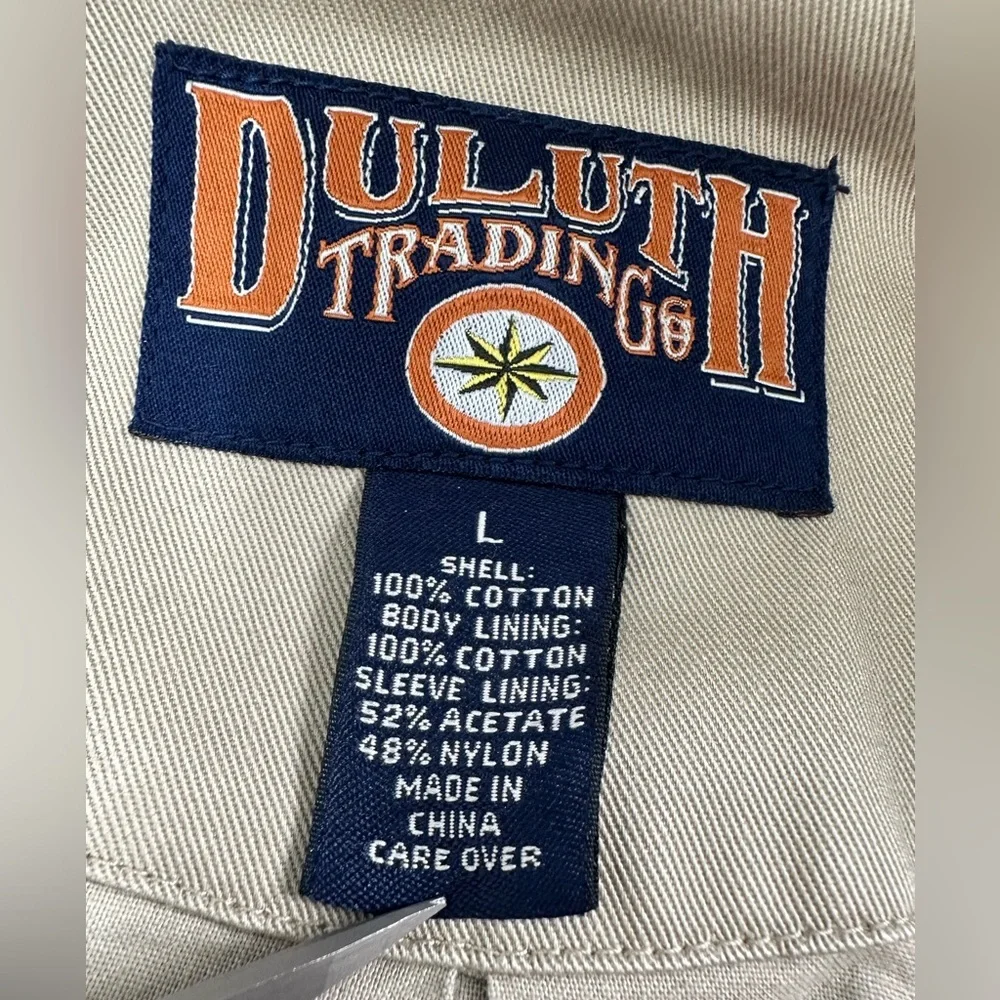 Duluth Trading Co Fire Hose Presentation Jacket Khaki Workwear Barn Blazer L Tan